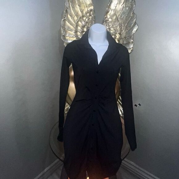 Sexy MistressRocks MARQUIS Black Long Sleeve Mini Dress - Picture 4 of 12